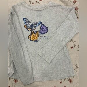 Cool Butterfly Print Long Sleeve Kids Tee